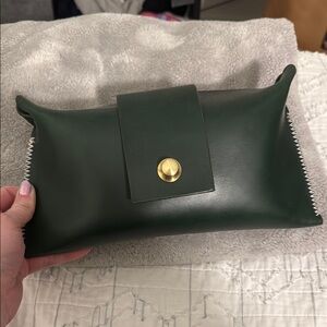 Forest Green Clutch Bag - Leather from Italy and Handmade in Spain